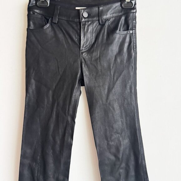 Alice and Olivia Flared Leather Jeans 0 - Picture 5 of 8